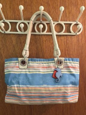 EUC Rare - Coach Nautical Beach Multi-Stripe East West Tote - Style 16624